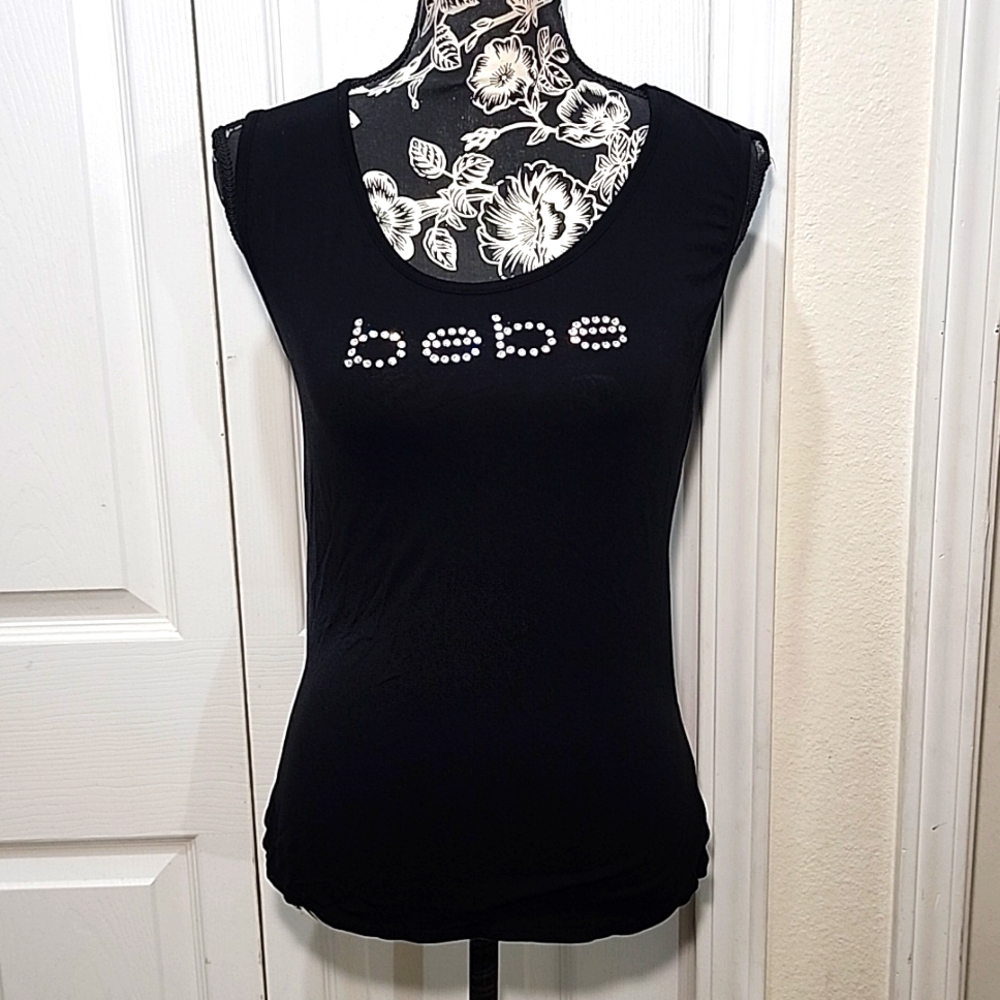 Bebe Black Back Cut Out Tank S
